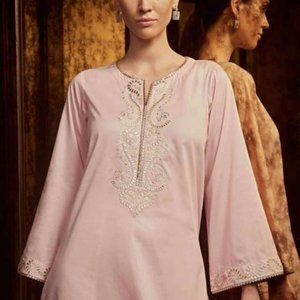 Baby Pink long embroidered tunic